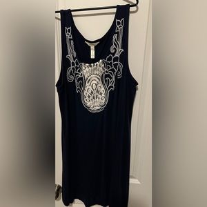 Soma Sleeveless 1 Piece w/ Lace Embroidery in Front (Comfy Stretchable Dress) L